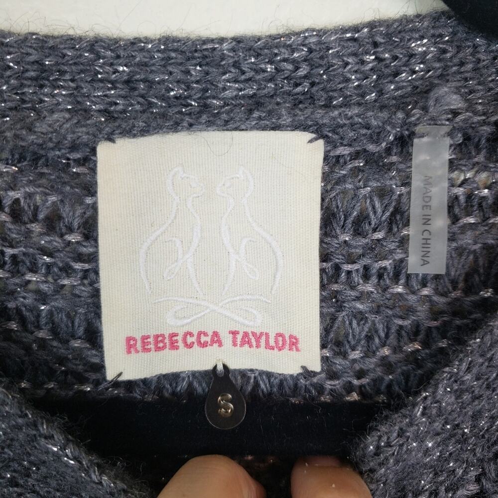 Rebecca Taylor | Metallic Belted Sweater Cardigan - Picture 3 of 7